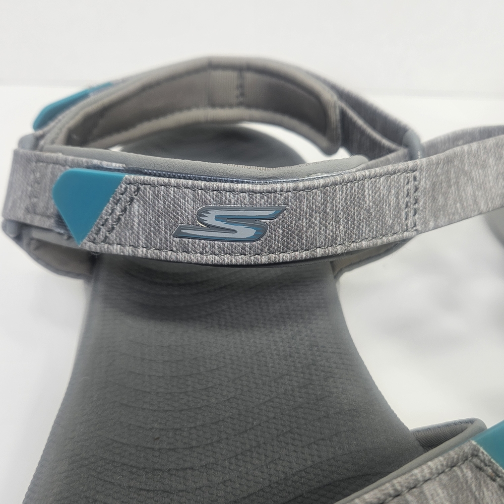 Skechers Gray Sandals with Teal Accents - Picture 6 of 8
